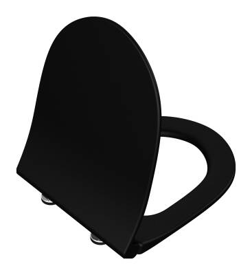 VitrA Sento Klozet kapağı 120-083-009 Slim - duroplast - üstten sıkmalı - yavaş kapanır - metal menteşeli - mat siyah - 2