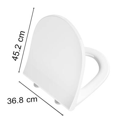 VitrA Sento Klozet kapağı 130-003R009 Slim - duroplast - üstten sıkmalı - yavaş kapanır - kolay sök-tak - metal menteşeli - beyaz - 1