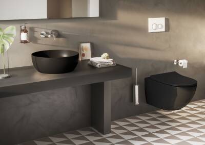 VitrA Sento Klozet kapağı 130-083-009 Slim - duroplast - üstten sıkmalı - yavaş kapanır - metal menteşeli - mat siyah - 2