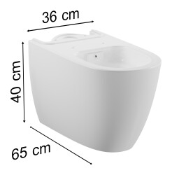 VitrA Sento Takım klozet 5987B003-0092 Rim-ex - duvara tam dayalı - 65 cm - taharet borulu - beyaz