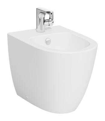 VitrA Sento Yerden bide 5986B001-0288 Duvara tam dayalı - 54 cm - tek armatür delikli - su taşma delikli - yanlardan deliksiz - mat beyaz - 1