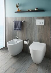 VitrA Sento Yerden bide 5986B003-0288 Duvara tam dayalı - 54 cm - tek armatür delikli - su taşma delikli - yanlardan deliksiz - beyaz - 2