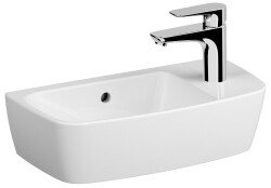 VitrA Shift Çanak lavabo 7070B003-0921 Dikdörtgen - kompakt - 50x25 cm - sağdan tek armatür delikli - su taşma delikli - beyaz