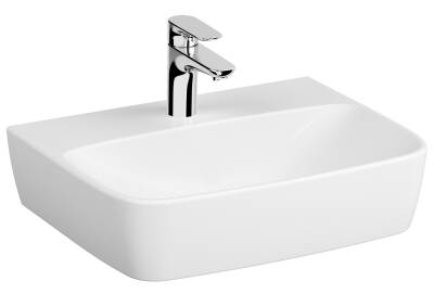 VitrA Shift Çanak lavabo 7076B003-0937 Dikdörtgen - 55x44 cm - tek armatür delikli - su taşma deliksiz - beyaz - 1
