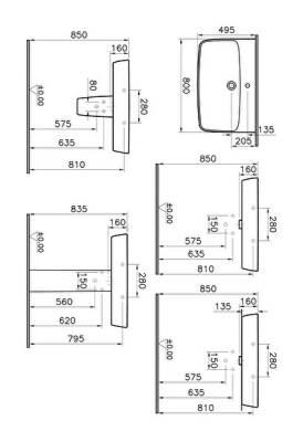 VitrA Shift Çanak lavabo 7080B003-0937 Dikdörtgen - 80x50 cm - tek armatür delikli - su taşma deliksiz - beyaz - 2