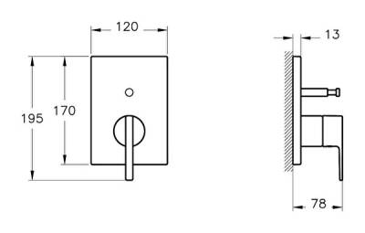 VitrA Suit Ankastre Banyo Bataryası A42838 Sıva Üstü Grubu - Krom - 2