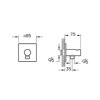 VitrA Suit Ankastre El Duşu Çıkışı A4283239 Parlak Siyah - 2