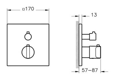 VitrA Suit Ankastre Termostatik Banyo Bataryası A4287439 Sıva Üstü Grubu - V-Box - Parlak Siyah - 2