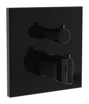 VitrA Suit Ankastre Termostatik Banyo Bataryası A4287439 Sıva Üstü Grubu - V-Box - Parlak Siyah - 1