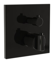 VitrA Suit Ankastre Termostatik Duş Bataryası A4287339 Sıva Üstü Grubu - V-Box - Parlak Siyah