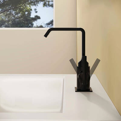 VitrA Suit Lavabo Bataryası A4261639 Yandan - Parlak Siyah - 4