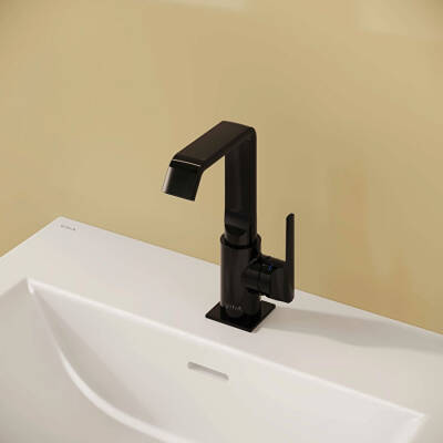 VitrA Suit Lavabo Bataryası A4261639 Yandan - Parlak Siyah - 5