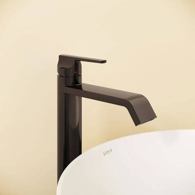VitrA Suit Lavabo Bataryası A4281439 Üstten - Yüksek - Parlak Siyah - 4