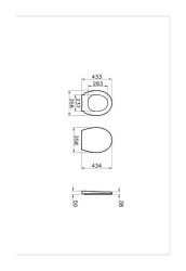 VitrA Universal Klozet kapağı 109-003-901 Alttan sıkmalı - kolay sök-tak - plastik menteşeli - beyaz - 2