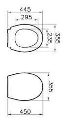 VitrA Universal Klozet kapağı 84-003-509 Duroplast - üstten sıkmalı - yavaş kapanır - metal menteşeli - beyaz - 2
