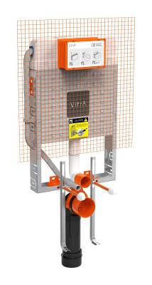 VitrA V8 Asma Klozetler için Gömme Rezervuar 768-1851-01 Asma klozetler için ayarlanabilir ince metal ayaklı - 3/6 L - 1