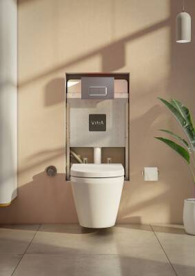 VitrA V8 Asma Klozetler için Gömme Rezervuar 768-1851-01 Asma klozetler için ayarlanabilir ince metal ayaklı - 3/6 L - 2