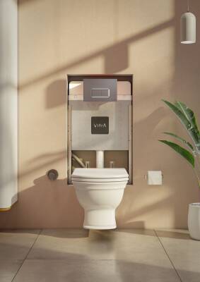 VitrA V8 Asma Klozetler için Gömme Rezervuar 768-1851-01 Asma klozetler için ayarlanabilir ince metal ayaklı - 3/6 L - 3