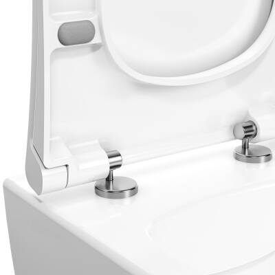 VitrA Universal Klozet Kapağı 110-003-009 Slim - Duroplast - Üstten Sıkmalı - Yavaş Kapanır - Metal Menteşeli - Beyaz - 4