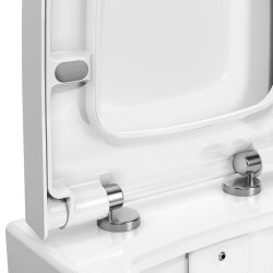 VitrA Sento Klozet Kapağı 120-003-009 Slim - Duroplast - Üstten Sıkmalı - Yavaş Kapanır - Metal Menteşeli - Beyaz - 4