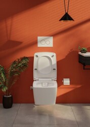 VitrA Metropole Klozet Kapağı 122-003-009 Slim - Duroplast - Üstten Sıkmalı - Yavaş Kapanır - Metal Menteşeli - Beyaz - 2