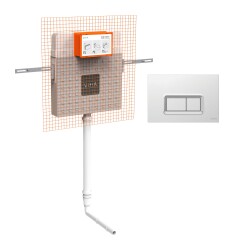 VitrA V8 Gömme Rezervuar Seti 800-1918 Helataşı set (parlak panel) (768-1700-01 + 740-0680)