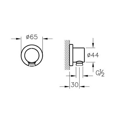 VitrA A4522374 Ankastre El Duşu Çıkışı, Soft Altın - 2