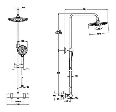 Artema AquaHeat Bliss 240 2F Duş Sistemi A4720534 Fırçalı Nikel - 3