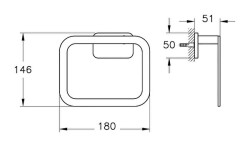 VitrA Base 600 Halka Havluluk A44132 Krom - 4