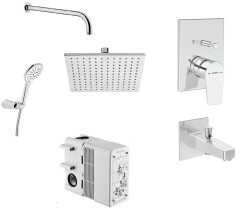 VitrA Flow Square A49305 Ankastre Duş Seti, Krom