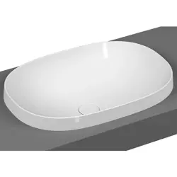 VitrA Frame Tezgahüstü lavabo 5652B403-0016 Oval - 55x39 cm - armatür deliksiz - su taşma deliksiz - Clean - beyaz