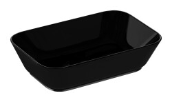 VitrA Geo Çanak Lavabo 7425B070-0016 Dikdörtgen - 60x39 cm - Armatür Deliksiz - Su Taşma Deliksiz - Parlak Siyah 