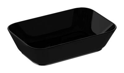 VitrA Geo Çanak Lavabo 7425B070-0016 Dikdörtgen - 60x39 cm - Armatür Deliksiz - Su Taşma Deliksiz - Parlak Siyah - 1