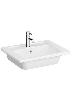VitrA Integra Etajerli Lavabo 7055B003-0001 Dikdörtgen - 60x47 cm - Tek Armatür Delikli - Su Taşma Delikli - Beyaz - 1
