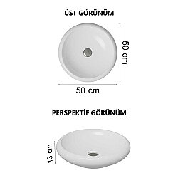 VitrA İstanbul Çanak lavabo 4522B403-0016 Yuvarlak - kompakt - 50x50 cm - armatür deliksiz - su taşma deliksiz - Clean - beyaz - 3