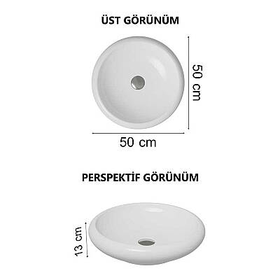 VitrA İstanbul Çanak lavabo 4522B403-0016 Yuvarlak - kompakt - 50x50 cm - armatür deliksiz - su taşma deliksiz - Clean - beyaz - 3