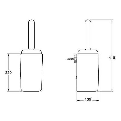 VitrA Liquid Tuvalet Fırçalığı A4456639 Parlak Siyah - 2