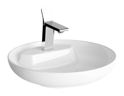 VitrA Memoria Çanak Lavabo 5880B403-0563 Yuvarlak - Kompakt - 50x51 cm - Tek Armatür Delikli - Su Taşma Deliksiz - Clean - Beyaz - 1