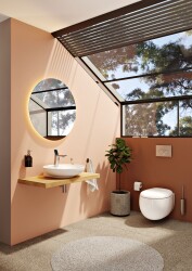 VitrA Memoria Çanak Lavabo 5880B403-0563 Yuvarlak - Kompakt - 50x51 cm - Tek Armatür Delikli - Su Taşma Deliksiz - Clean - Beyaz - 2