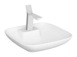 VitrA Memoria Çanak Lavabo 5887B403-0041 Dikdörtgen - 45x45 cm - Tek Armatür Delikli - Su Taşma Deliksiz - Clean - Beyaz