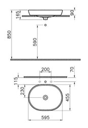VitrA Metropole Çanak lavabo 5942B003-0016 Oval - 60x46 cm - armatür deliksiz - su taşma deliksiz - beyaz - 4