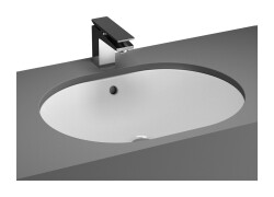 VitrA Metropole Tezgahaltı Lavabo 5942B003-1082 Oval - 60x46 cm - Armatür Deliksiz - Su Taşma Delikli - Beyaz