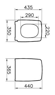 VitrA Metropole Klozet kapağı 90-003-001 Duroplast - üstten sıkmalı - metal menteşeli - beyaz - 5