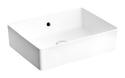 VitrA Nuo Çanak lavabo 7436B003-0012 Dikdörtgen - kompakt - 50x38 cm - armatür deliksiz - su taşma delikli - beyaz