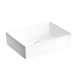 VitrA Nuo Çanak Lavabo 7436B003-0016 Dikdörtgen - Kompakt - 50x38 cm - Armatür Deliksiz - Su Taşma Deliksiz - Beyaz - 1