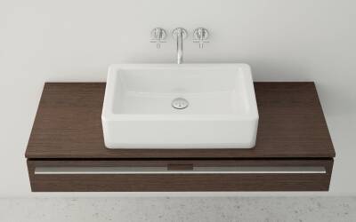 VitrA Nuo Çanak Lavabo 7436B003-0016 Dikdörtgen - Kompakt - 50x38 cm - Armatür Deliksiz - Su Taşma Deliksiz - Beyaz - 2