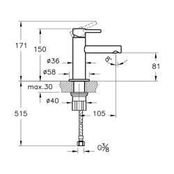 VitrA Origin Lavabo Bataryası A42555 Kısa - Krom - 2