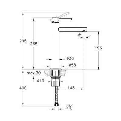 VitrA Origin Lavabo Bataryası A4255734 Yüksek - Fırçalı Nikel - 2