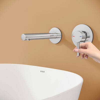 VitrA Origin Ankastre Lavabo Bataryası A42581 Sıva Üstü Grubu - İki Rozetli - Krom - 6