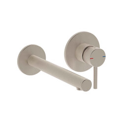 VitrA Origin Ankastre Lavabo Bataryası A4258134 Sıva Üstü Grubu - İki Rozetli - Fırçalı Nikel 